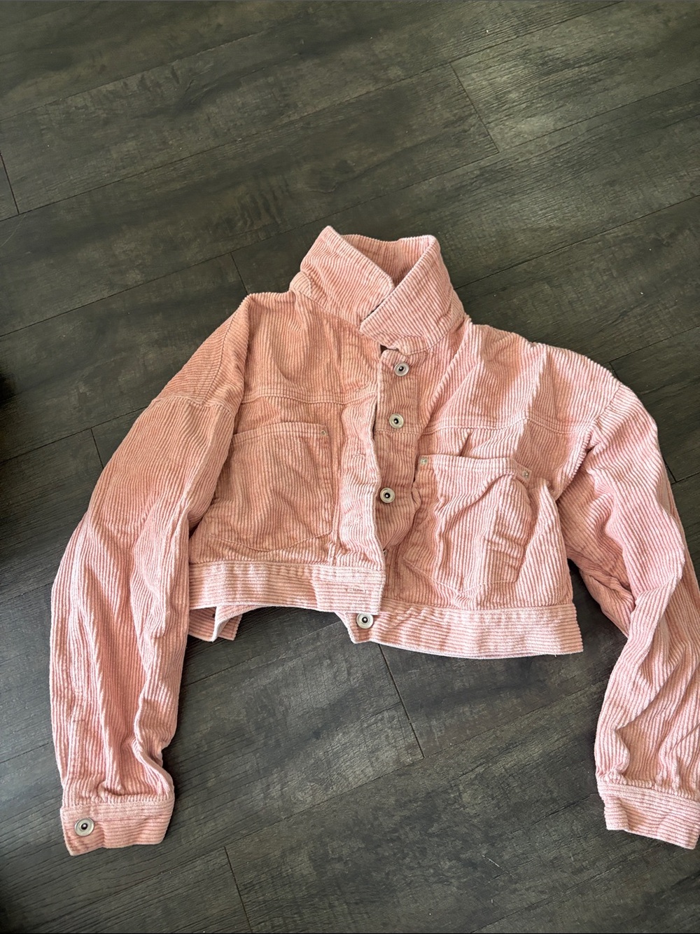 Forever 21 Cropped Pink Corduroy Jacket